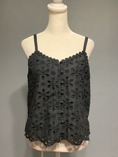 Abercrombie Fitch Women's Sz XS Black Lace Eyelet Sleeveless Top