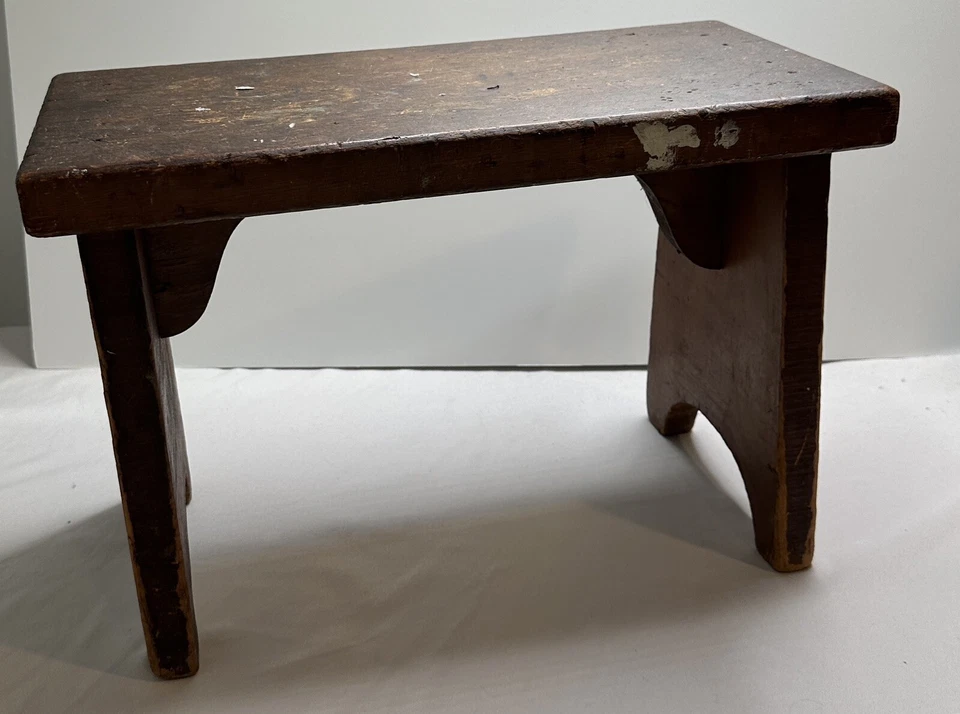 Vintage Rustic Stool Plant Stand 19” x 13” x 10” Wood Primitive Handmade ￼ - Image 3 of 4