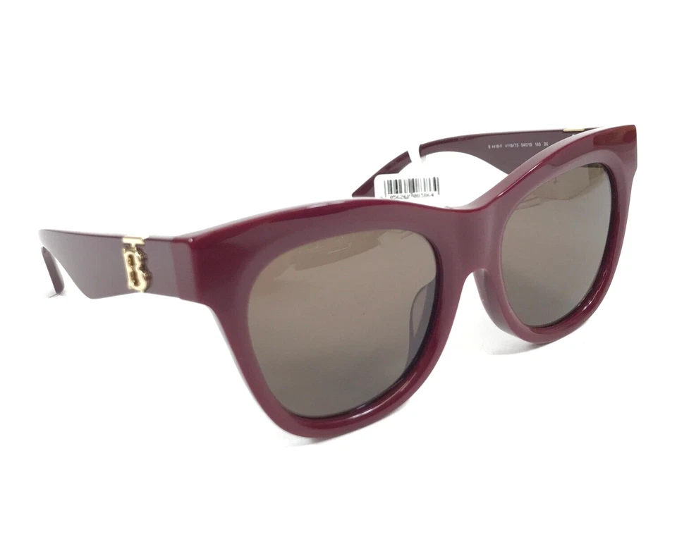 Gafas de sol Burberry B4418-F 4119/73 monturas de ojo de gato rojo burdeos con lentes marrones Foto 3 de 4