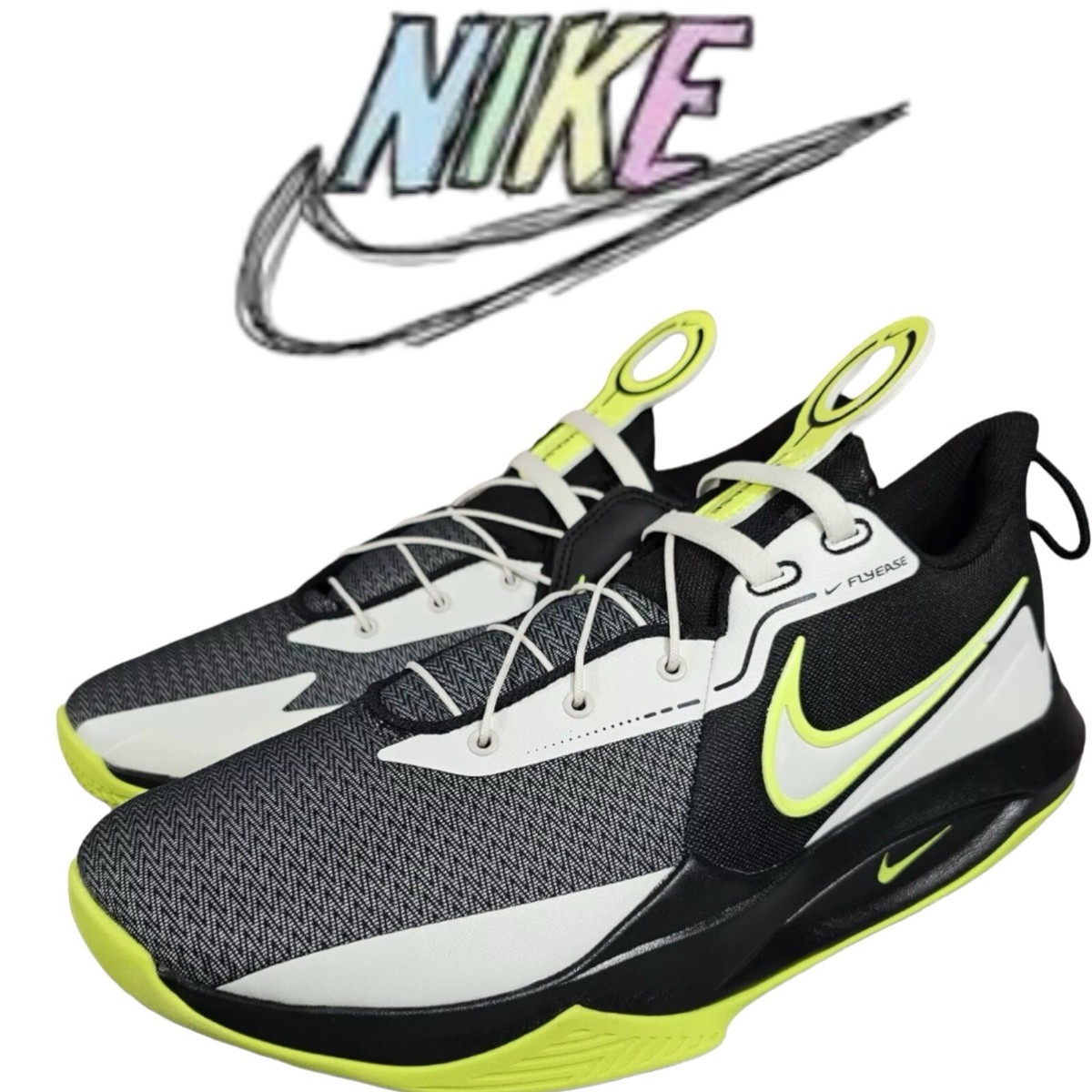 NIKE PRECISION VI DD9535-009 BLACK VOLT SNEAKERS‎ ATHLETIC RUNNING SHOES MENS 12 NIKE MENS Precision 6  main image 2