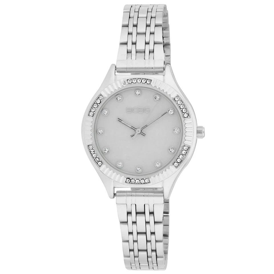 Reloj pulsera BCBG para mujer 33 mm bisel estriado esfera eslabón sin trapear (BCBG026) Foto 2 de 4