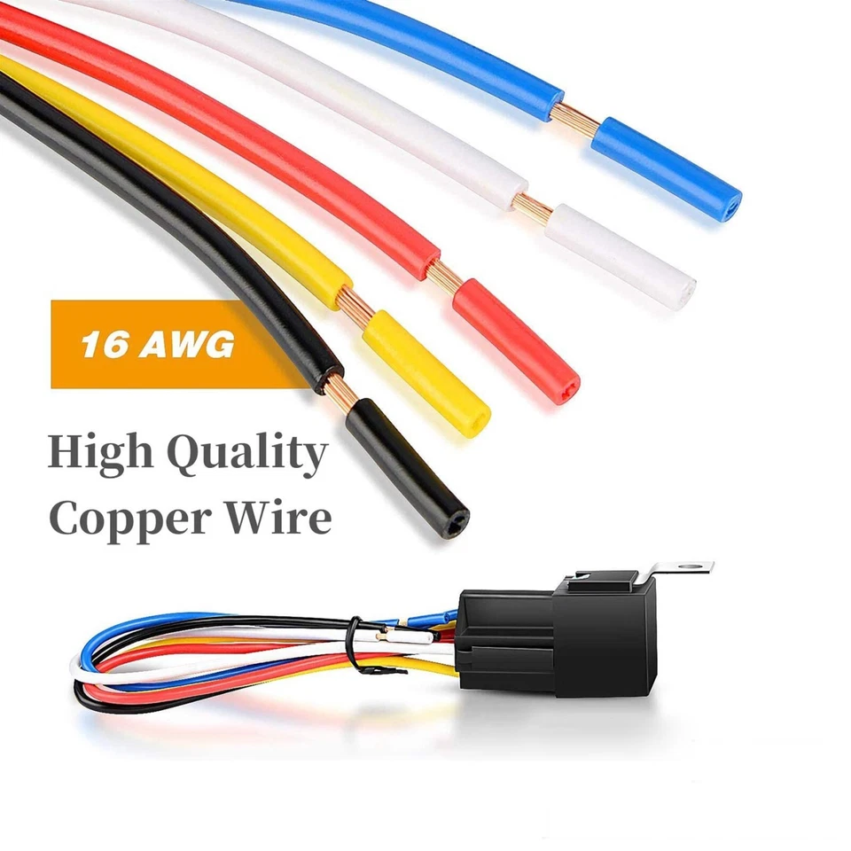 5 Piezas Coche 12V DC 40A Relé Interruptor Arnés Enchufe Impermeable Automotriz SPDT Foto 4 de 4