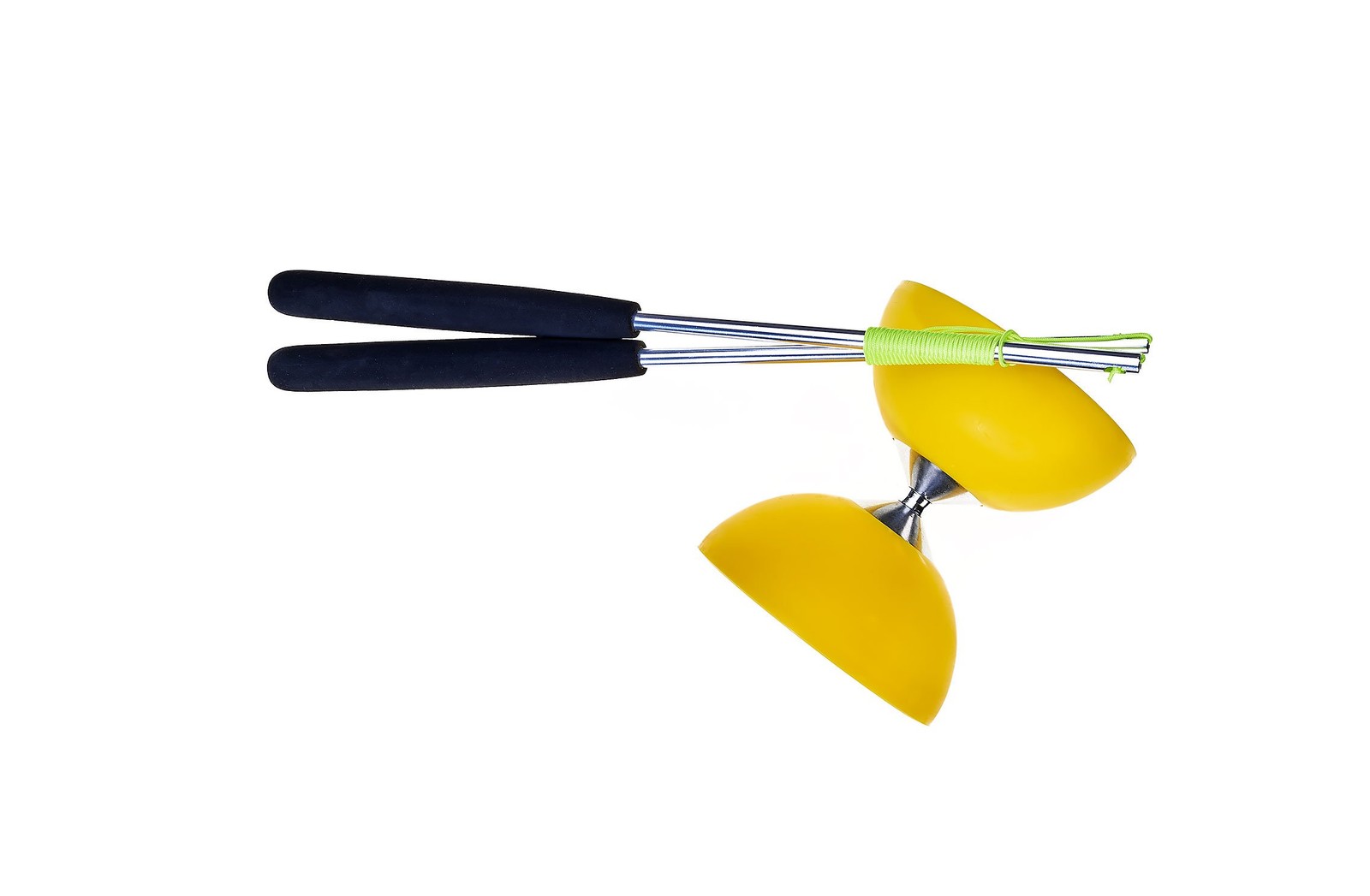 Eureka 515706 Acrobat 105 Rubber Diabolo with Aluminum Hand Sticks, Yellow