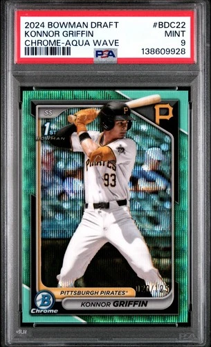 2024 Bowman Draft Konnor Griffin 1st Chrome Aqua Wave 20/125 PSA 9 MINT