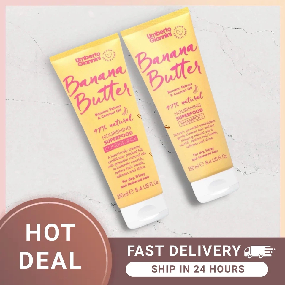 Umberto Giannini Banana Butter Nourishing Superfood Shampoo .conditioner 250ml