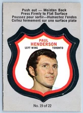 PAUL HENDERSON 1972-73 O-PEE-CHEE PLAYER CRESTS 72-73 #19 EXMINT+         77988