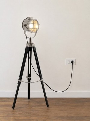 Modern Studio Spotlight Floor Lamp with Tripod Stand Home Office Decor
