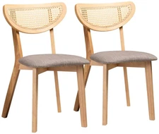 Baxton Studio Dannell Natural Oak Dining Chairs Set of 2