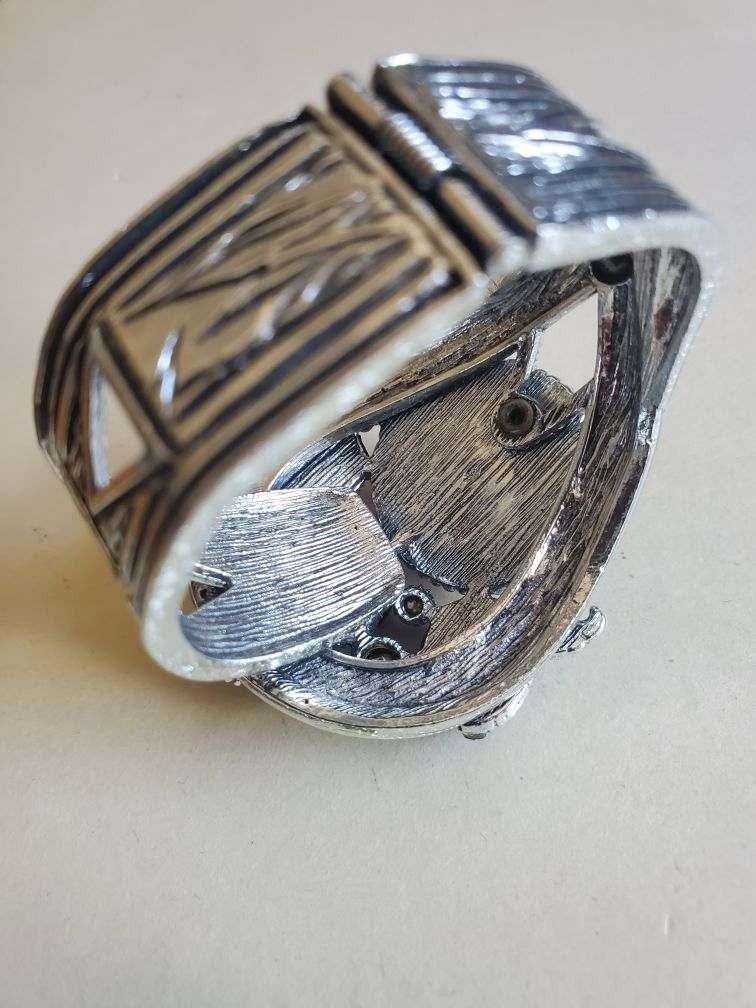 SELINI Signed Ruby Red Cabochon & Multicolor Ston… - image 6