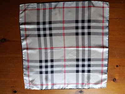 Burberry Elfenbein Weiß, Rot, Schwarz Nova Check Seidentuch Quadratisch 18 1/2''