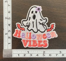 Halloween Vibes Ghost Embroidered Iron On Patch