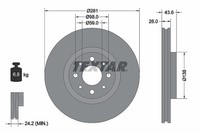 2X Textar Bremsscheibe Vorderachse U.A. FüR Alfa Romeo, Chrysler, Fiat, Lancia