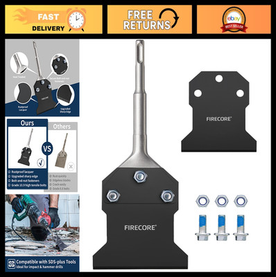 SDS Plus Floor Scraper Tool with Replacement Blade - 4''x10'' Rustproof Tile & Thi