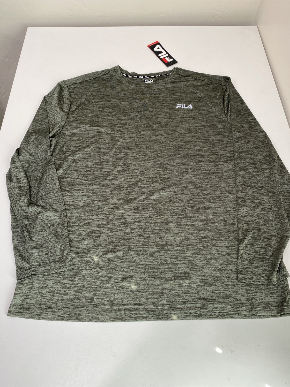 T shirt Fila girocollo uomo XL grigia manica lunga