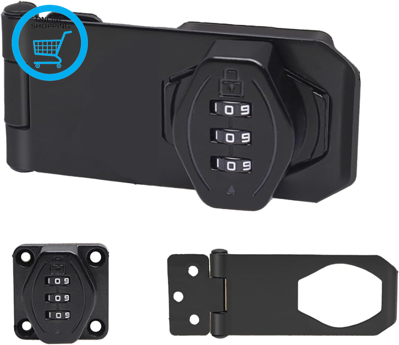Mechanical Combination Lock with Security Hasp, Keyless Rotating Lock for Cabine
