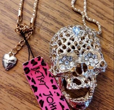 Betsey Johnson Moving jaw Skull   Necklace & chain ( Combined Shipping Available
