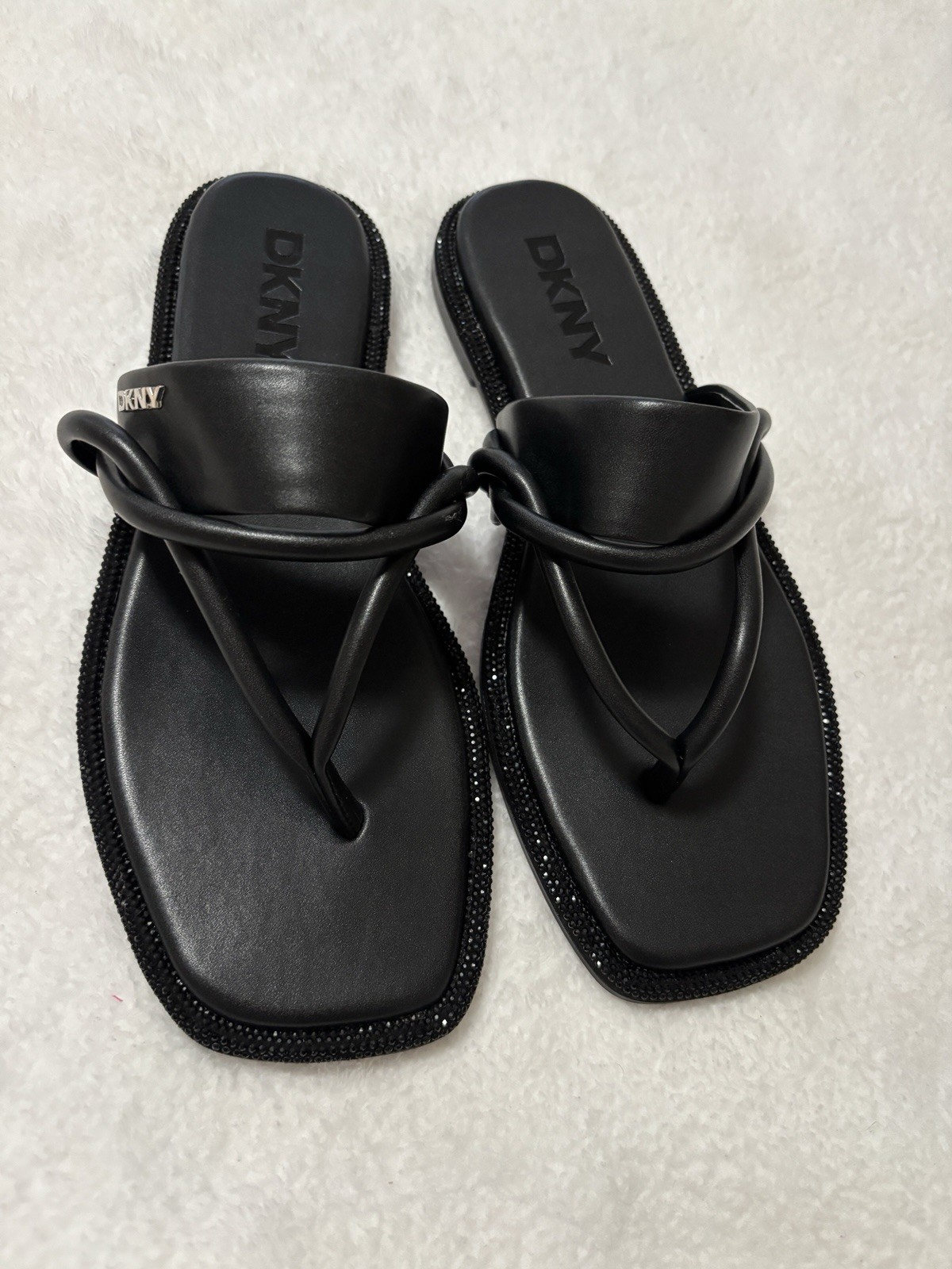 DKNY Embellished Thong Slippers