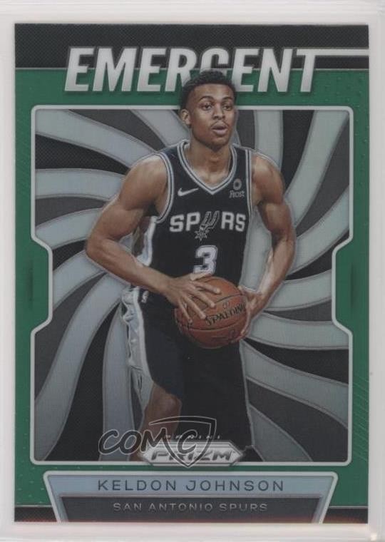 2019-20 Panini Prizm Emergent Green Prizm Keldon Johnson #14 0c2