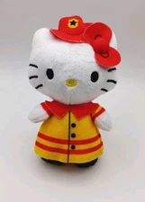 Hello Kitty Firefighter Plush Dangler Grown-Up Kitty Series 4" Plush On Clip