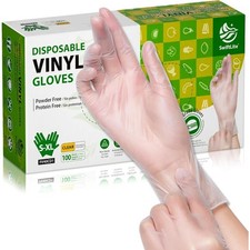 Disposable Vinyl Gloves Food Safe Latex Free Powder Free Clear Plastic Gloves