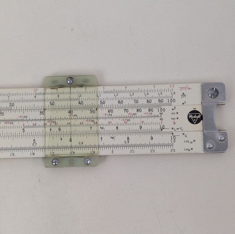 A Pickett electronics slide rule tied specifically to the Cleveland Institute of Electronics — a hyper-niche artifact for ham radio and vintage electronics fans.