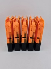 Lot of 5 - Nerf Dart Gun 6 Round Ammo Magazine Clip N-Strike Elite Orange/Black