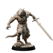 Dragonborn Greatsword Champion 32mm Resin Miniature 3D Printed D D