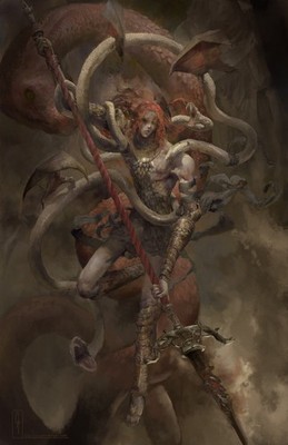 Anime fantasy art video game messmer the impaler snake Custom 11x17 Poster