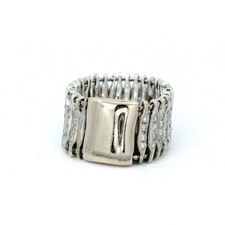Ladies' ring, gold ring movable with brilliant white gold 750 18 KT size 55.5