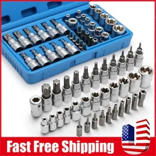 Drive Male Female Torx Star Bit Socket E-Socket Set Handheld Tool 34Pcs For Car