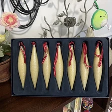 Thomas O'Brien Ivory Teardrop Ornaments - Set of 7