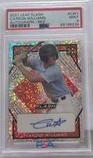 2/5 PSA 9 2021 Leaf Flash RED REFRACTOR Carson Williams AUTOGRAPH ROOKIE RAYS RC