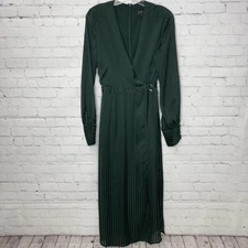 Bardot Shadow Stripe Faux Wrap Midi Dress