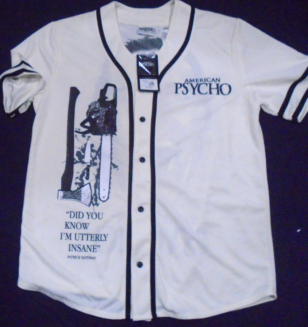American Psycho Patrick Bateman Button Down Baseb… - image 1