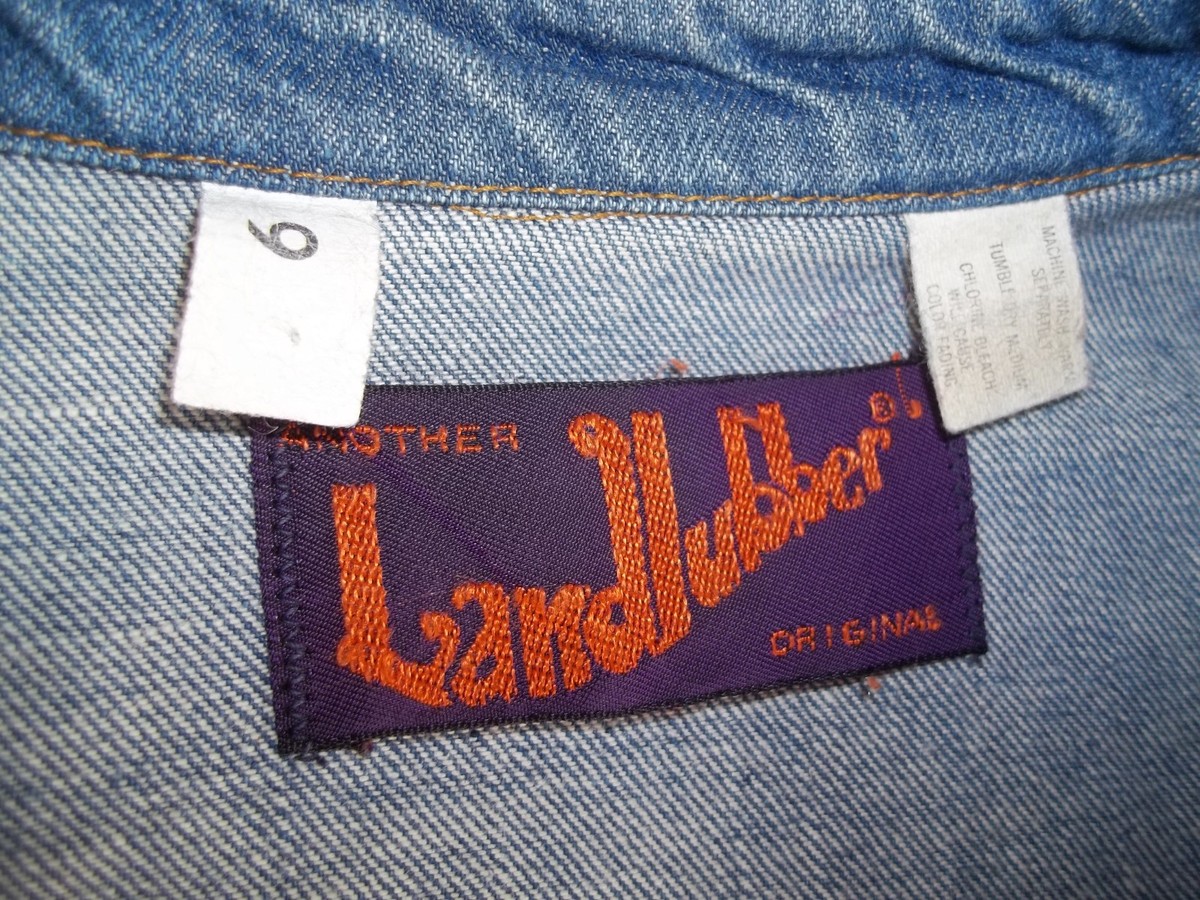 Vintage 1970s Landlubber Denim Coat Long Jean Jacket Western