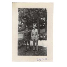 Vintage Snapshot Photo Men WWII Soldiers Army Uniform Medals Homefront Portrait