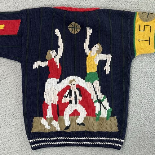 Vintage Traditional Trading Co Damen S Strickjacke Pullover Basketball handgestrickt - Bild 10 von 10