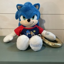 Build A Bear workshop Sonic The Hedgehog 2 Plush Sonic Stuffed Blue W/ Gold Ring