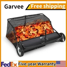 48 in Lawn Sweeper Tow Behind Pull Behind Yard Sweeper 25 cu. ft Leaf Collector