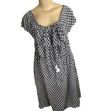 Kate Spade Dress Women Sz S Arrow Stripe Off Shoulder Ruffled Black White