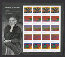 2022 US Imperf George Morrison Forever Pane of 20 Scott 5692c Imperforate NDC