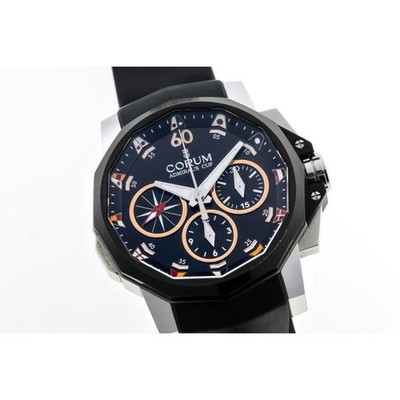 CORUM Admiral's Cup Split Seconds Chronograph 01.0075 A986/02937 schwarzes Zi...