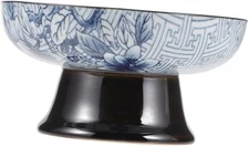1pcs Ceramic Serving Tray Blue and White Floral Plate for Appetizers Desserts Fr