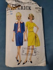 Butterick 4178 1960s Plus Size Half Size Misses Dress  Jacket Bust 39 CC