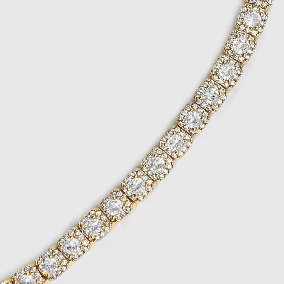 18K Gold Diamond Tennis Bracelet 7” VVS D Cluster Solitaire Luxury Jewelry Chain - Image 4 of 4