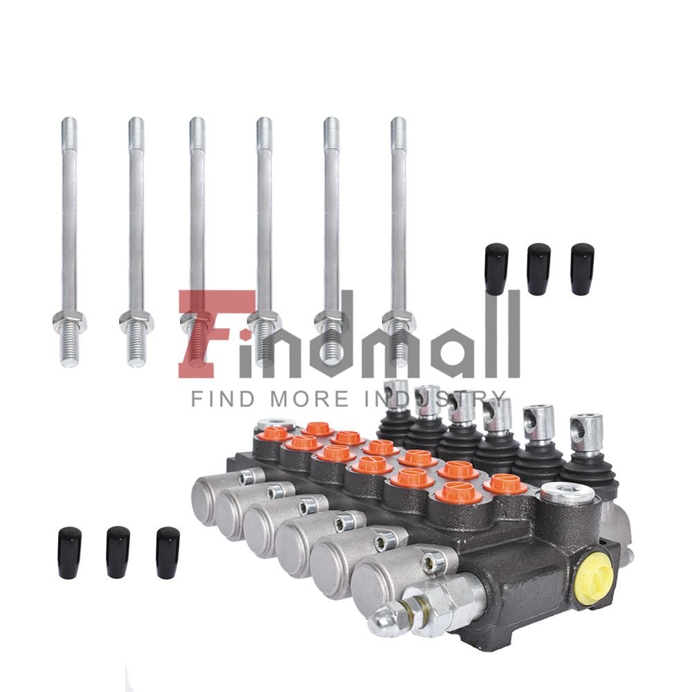 13 GPM 6 Spool 3600 PSI Hydraulic Control Valve Double Acting SAE Ports