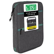 Five Star Zipper Binder, 1 Inch 3-Ring Binder with 1 Inch, Grey/Seaglass