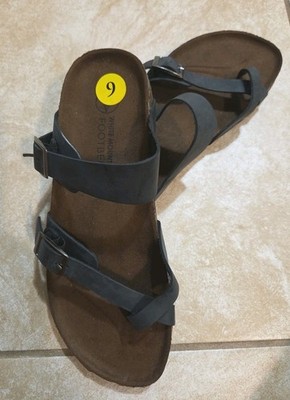 Women's White Mountain Footbeds Strappy Sandals Color Navy Blue  Size 9 NEW  !!