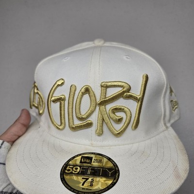 Stussy X New Era Men Baseball Cap 7 5/8 White Flat Fitted