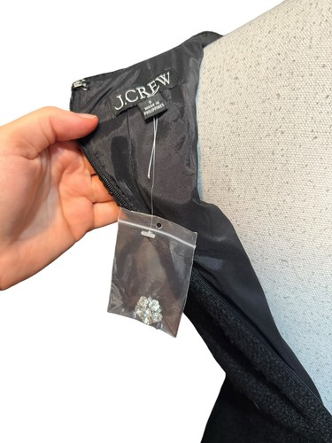 J. Crew Sophia Mini Abito Senza Maniche Nero Gioielli Bottoni Taglia 0 NUOVO - Foto 5 di 6